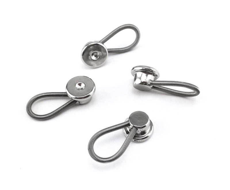 yueton 20pcs Metal Elastic Collar Extenders Button Extenders for Shirt Dress Trouser Coat Collars Pants - Image 4